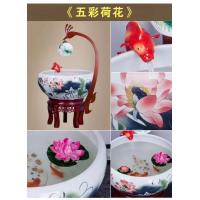 China Lotus Pattern 230mm High Koi Fish Bowl on sale