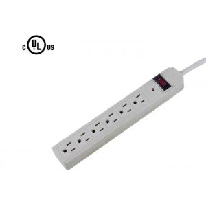 15A Universal Multi Outlet Surge Protector Power Bar , 6 Way Power Strip For Study Room