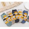 Breathable Cute Dog Ladies Ankle Socks , Organic Cotton Short Socks Womens