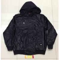 China L002 Men's black pu jacket coat stock on sale