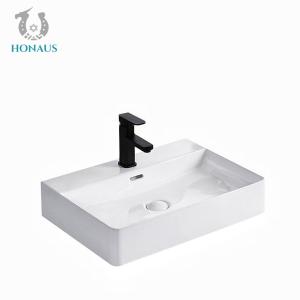 600*370*140mm Rectangular Countertop Sink Semi Recessed Countertop Basin