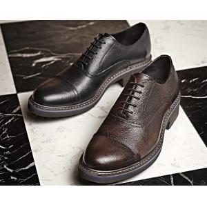 Woven Formal Mens Leather Dress Shoes Elegant Goodyear Welted Shoes With Two Cap Toe