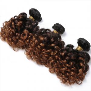 1B/4/27 3 Tone Ombre Malaysian Bouncy Curly Hair Bundles Remy Human Hair Extensions Wholesale Hair