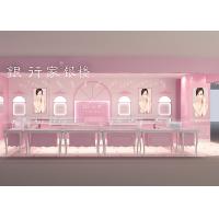 China Easy Install Showroom Display Cases Acrylic Logo Pink Coating Finish Color on sale