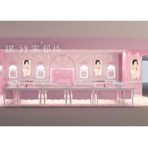 Easy Install Showroom Display Cases Acrylic Logo Pink Coating Finish Color