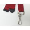 Red color 2.0 CM Silk-screen printed Polyester lanyards with white letters on it