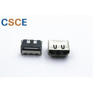 China 19 Pin HDMI Male To Female Connector / Surface Mount HDMI Connector 90 Degree supplier