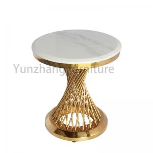 China Gold / Rose Gold / Silver Round Side Table Steel Tube Base For Living Room supplier
