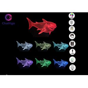 China 7 Colors RGB Shark Gifts 3D LED Illusion Lamps For Girls Bedroom supplier