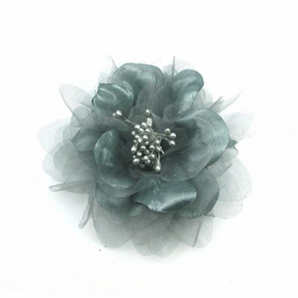Luxurious Silver Grey Hair Flowers Decorative Flower For Wedding Dress Ball Gown