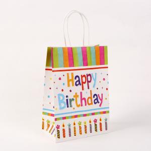 Customized Logo Brown Kraft Paper Tote Bag for Birthday Party Clothing Gift Packaging