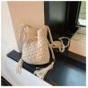 China Raffia Paper Rope Crochet Straw Bag for Seaside Vacation Trips Shopping Handmade Large Crocheted Raffia Straw Tote Bag With Stone Closure OEM Bohemian Leather Fashion Women Vintage Casual wholesale