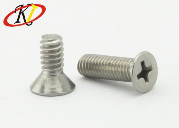 Flat Point Steel Machine Screws Stainless Steel Phillips Drive With Csk Head