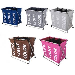 Foldable Clothing Bag Collapsible Extra Large Washing Dirty Clothes Laundry Basket Hamper 3 Compartments