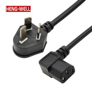 China HENG-WELL Right Angle IEC320 C13 Extension Plug Cable 3-Pin Power Cord with CCC Certificate for Computer Use wholesale