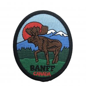 China Moose Shape Chenille Embroidery Patch PVC Silicone Rubber Custom Logo With Border supplier