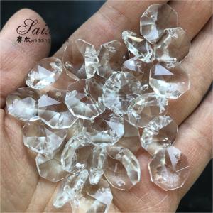 AAA 14mm machine cut clear octagon shape hanging crystal decorations bead for chandelier lights accessories