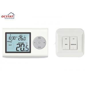 China Large LCD Display wireless boiler thermostat Programmable , RF Heating Room Thermostat supplier