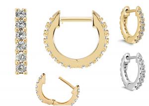 China 14k 0.2ct Gold Body Piercing Jewelry Earrings Hoop Shape 8mm ODM For Women Girls on sale 