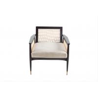China Living Room Wooden Linen Fabric Rattan Woven Chairs Customized on sale
