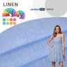 China High Quality Latest Fashion Pattern Weave Soft and Breathable Yarn Dyed Woven Fabrics 100% Linen Fabric for Clothing wholesale