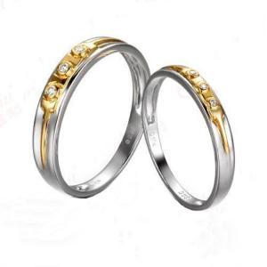 China 18K White Gold Yellow Gold Diamonds Wedding  Couple Ring  (GDR010) supplier