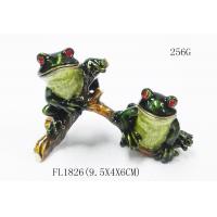 China Cute frog metal rhinestone box wholesale frog jewelry boxes custom jewelry boxes on sale