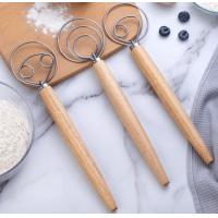 China Dough Whisk with Stainless Steel Ring & Wooden Whisk For Bread Baking Tool on sale