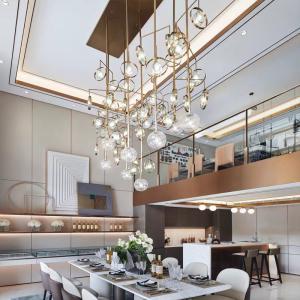 China Custom Acrylic Glass Cross Matrix Villas Decorated Hall Atrium Club End Lighting Lamps And Lanterns With Other Control Mode wholesale