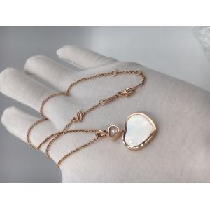 China Diamond Mother Of Pearl 18K Gold Necklace With Chopard Happy Hearts Pendant supplier
