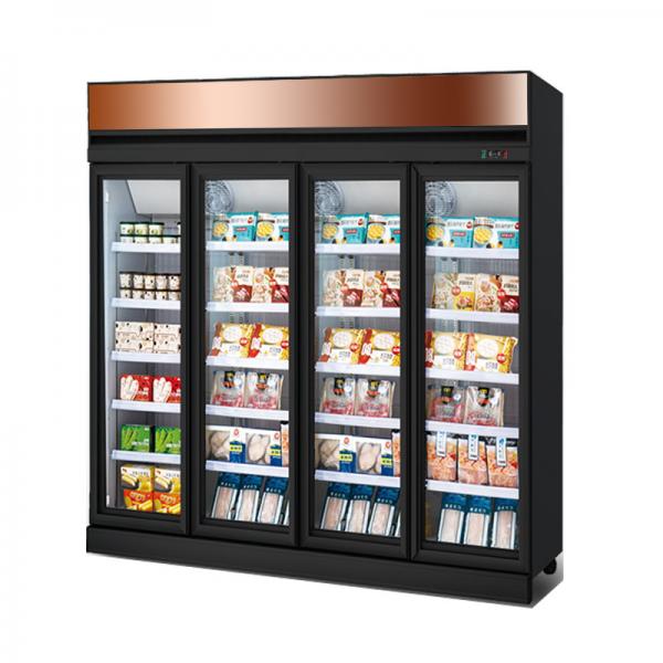 Commercial Glass Doors Vertical Freezing Showcase Upright Freezer