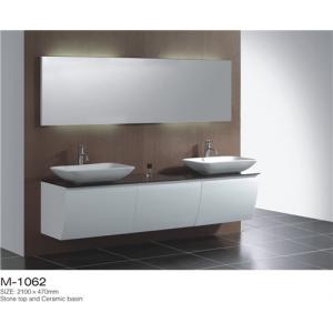China Wall Mounted Double Sink Bathroom Vanity Stable Mould Resistant Customized Color supplier