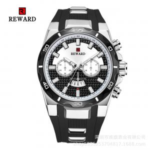 China Silicone Band Mens Stainless Steel Watches Fake Chronograph With Big Face supplier