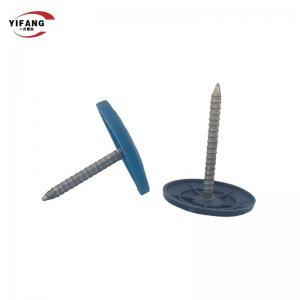 Easy To Install Button Cap Roofing Nails , Plastic Cap Felting Nails ISO Standard