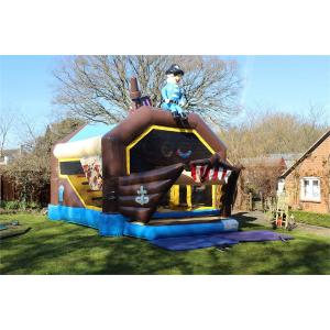 420D Pirate Inflatable Bouncer Castle With Air Cannons