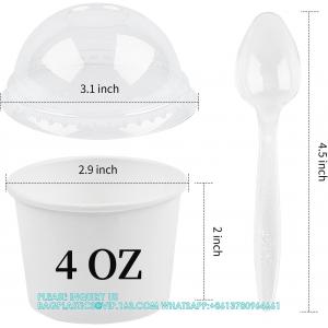 Disposable Ice Cream Cups With Lids And Spoons For Freezer, Dessert Cups Ice Cream Bowls Snack Containers