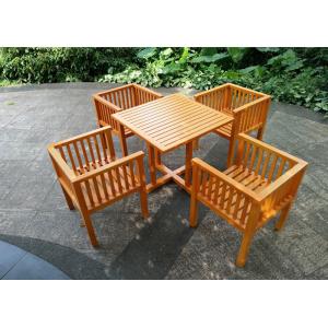 China Waterproof Garden Table And Chairs , Solid Wooden Garden Furniture Stable Durable supplier