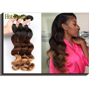 China Fashion 3 Tone Ombre Curly Human Hair Weave / Peruvian Body Wave 3 Bundles supplier