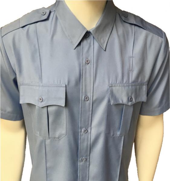 軍の折目が付いている保証作業服の濃紺の不足分の袖のワイシャツ