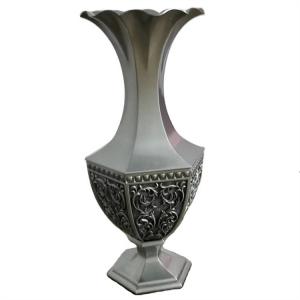 China Antique Sliver Metal Flower Vase Classical Rustic Vase Decor For Living Room supplier