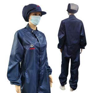 China Zipper Closure Mandarin Collar ESD Coverall Suit Compliant To ANSI/ESD S20.20 Standards supplier