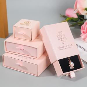 Biodegradable 5*5*3.5cm Jewelry Packaging Box Sliding Ring Earring Necklace Set 2mm