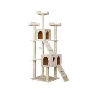 China Fashion Deluxe Wood Pet Furniture Diy Wooden Cat Scratching Post supplier