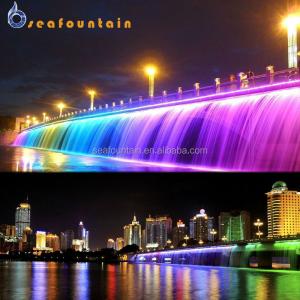 Colorful LED High Waterfall Fountains Musical Water Spray Music