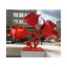 China La sculpture extérieure rouge moderne Rose en acier inoxydable fleurit la stabilité de corrosion wholesale