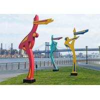 China Outdoor Dancing Figure Sculpture Painted Metal Sculpture for Public Park on sale
