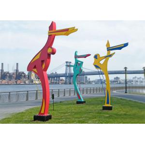 Outdoor Dancing Figure Sculpture Painted Metal Sculpture for Public Park