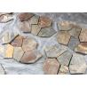 China Rusty Yellow Slate Stepping Stones For Flooring , Outdoor Garden Slate Stones wholesale