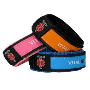 China Adjustable Nylon Vital ID Bracelet Color Customized With Waterproof ID Tag supplier