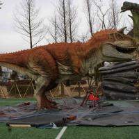 China Theme Park Equipment Realistic Animatronic Dinosaur Model Carnotaurus Statue on sale